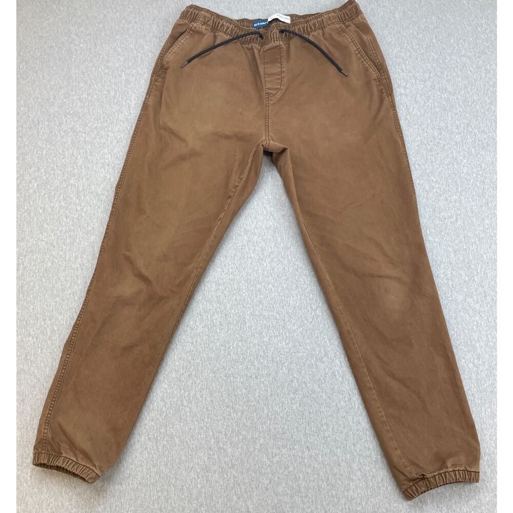 Old Navy Jogger Men Large Tall Brown Cotton Blend Stretch Modern Built In Flex
